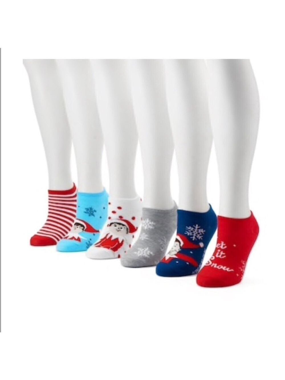 The Elf on the shelf 6 pack of no show socks
Sock 9-11 shoe 4-10